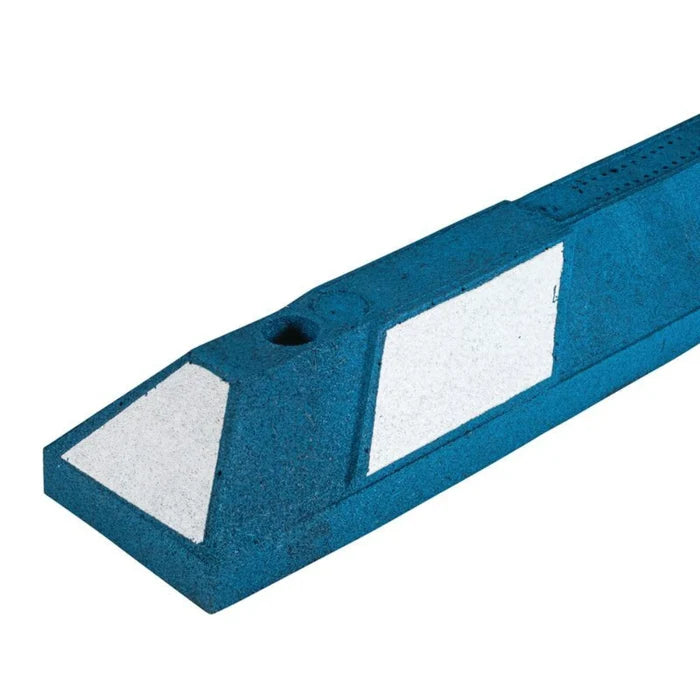 Park-It® Parking Stop Curb - Blue with White Stripes - 6' Feet Long - Rubber - GNRS1620WB