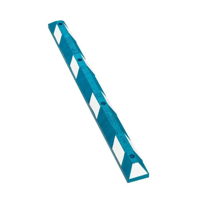 Park-It® Parking Stop Curb - Blue with White Stripes - 6' Feet Long - Rubber - GNRS1620WB