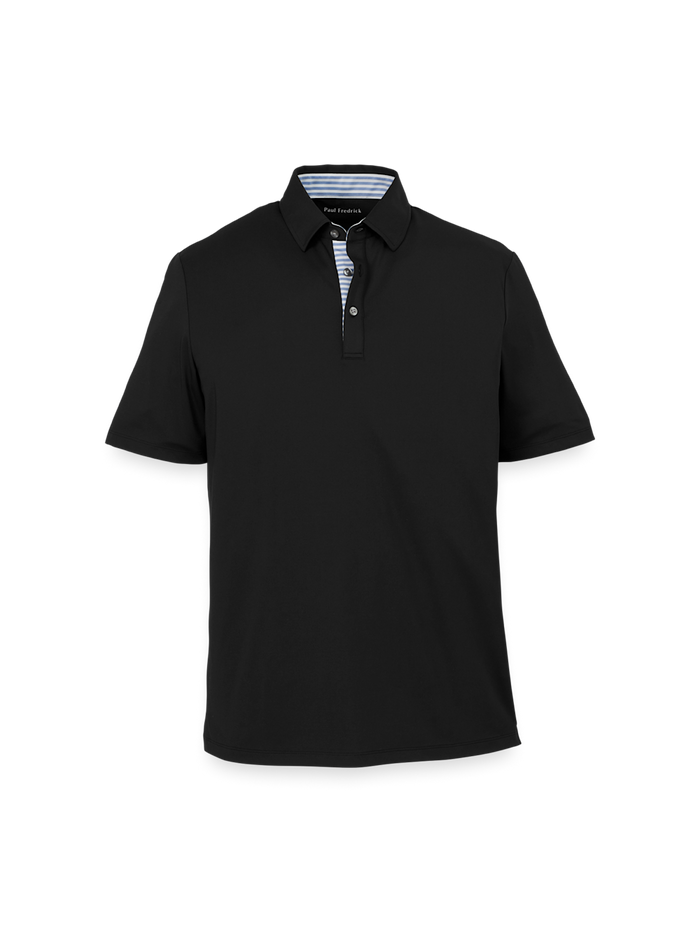 Product Image of Performance Blend Three Button Polo-Black
