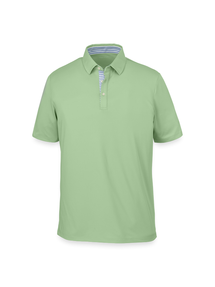 Performance Blend Three Button Polo - Light Green