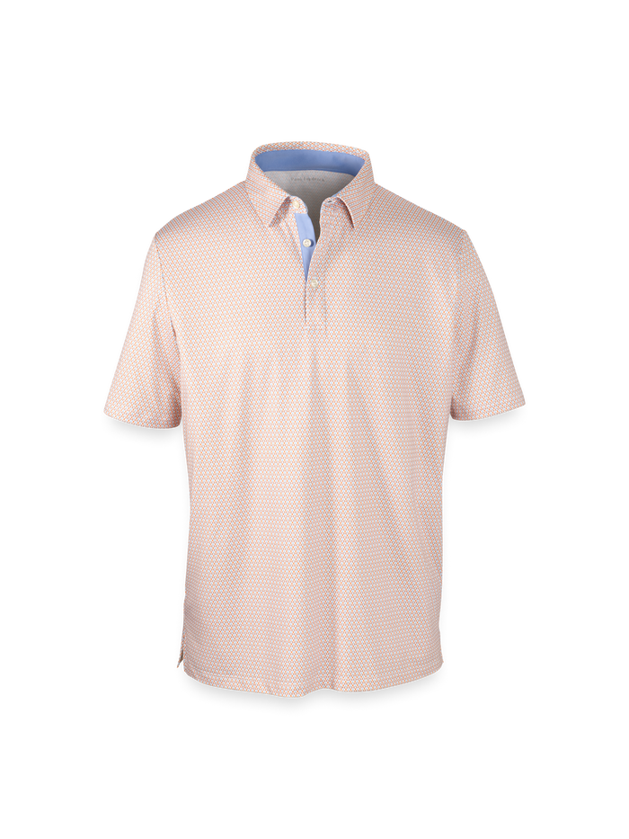 Product Image of Performance Blend Three Button Polo-Orange Multi