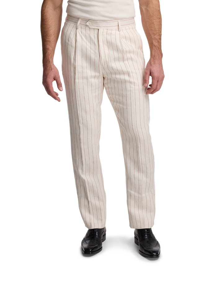 Alternate Image of Pinstripe Linen Pleated Suit Pants-1