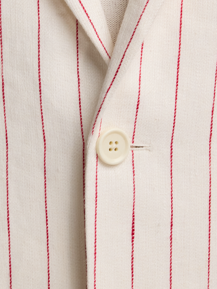 Alternate Image of Pinstripe Linen Single Breasted Notch Lapel Suit Jacket-4