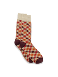 Product Image of Plaid Cotton Blend Sock-Red/Brown
