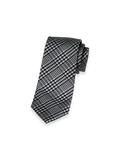 Product Image of Houndstooth Plaid Woven Silk Tie-Black/Grey