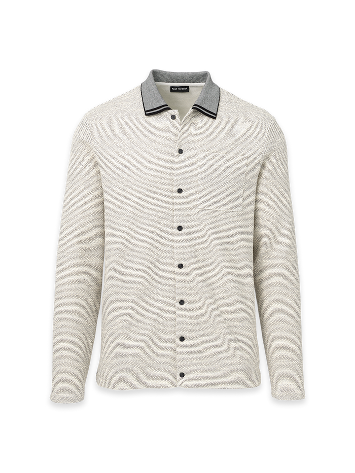 Product Image of Polyester Blend Button Front Polo-White