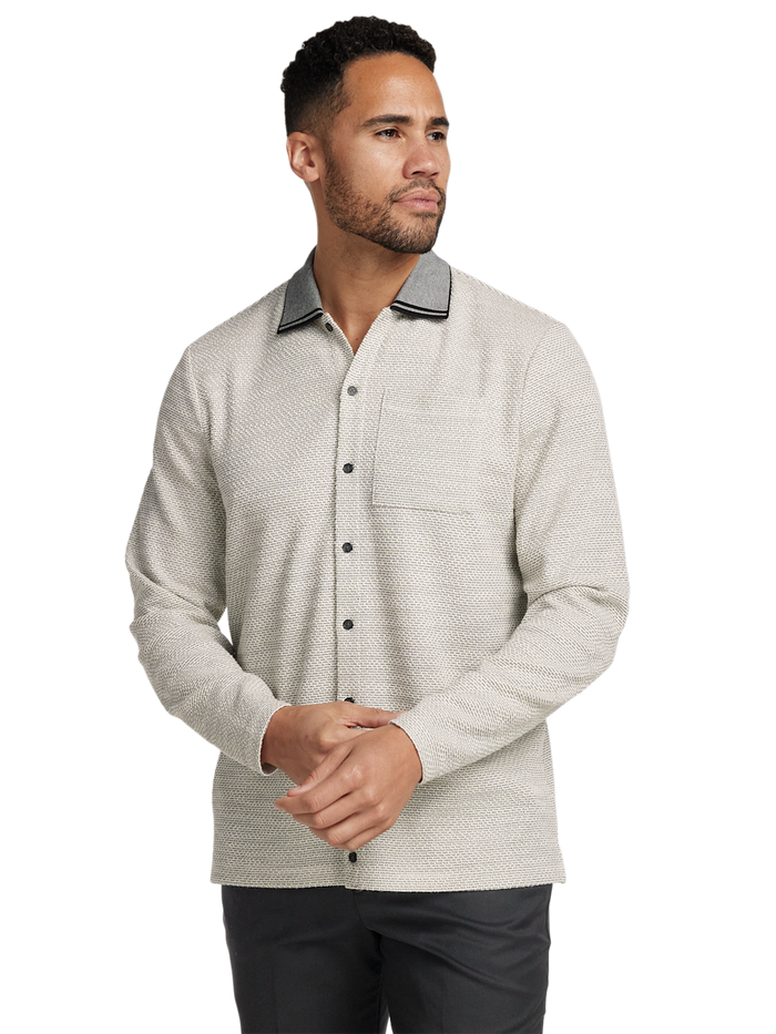 Alternate Image of Polyester Blend Button Front Polo-1