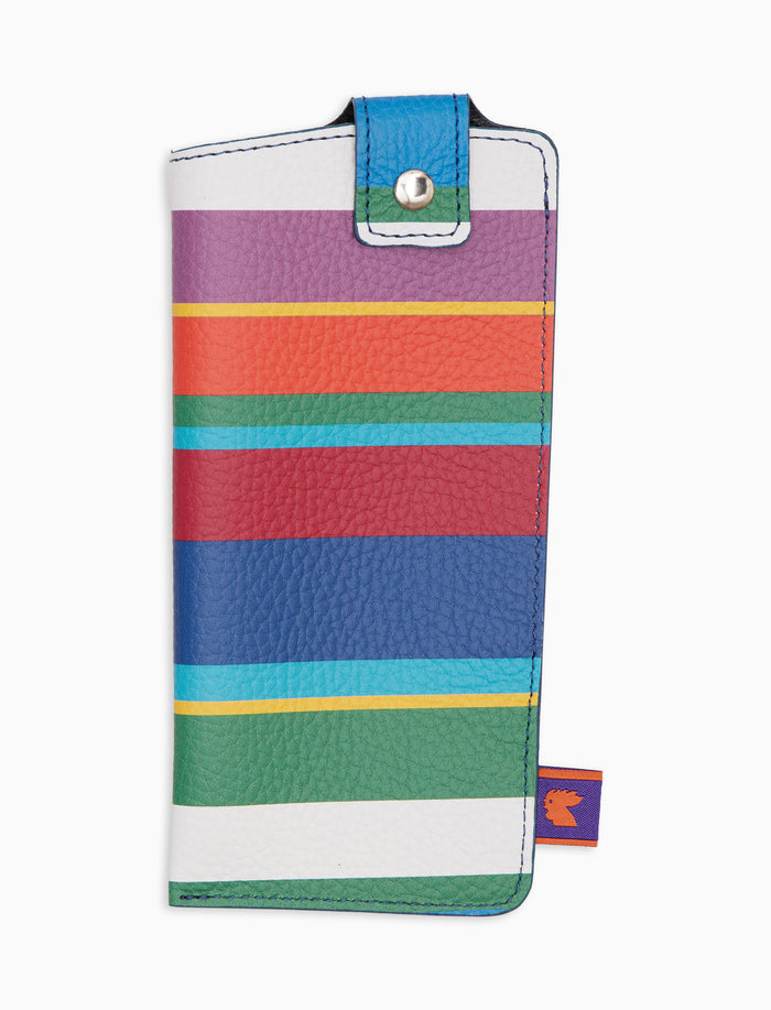 Porta occhiali unisex pelle martellata bianco righe multicolor - Gallo 1927 - Official Online Shop