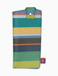 Porta occhiali unisex pelle martellata verde righe multicolor - Gallo 1927 - Official Online Shop
