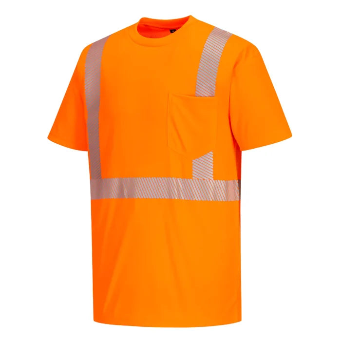 PORTWEST® Hi Vis Segmented Tape Short Sleeve T-Shirt - ANSI Class 2 - S194
