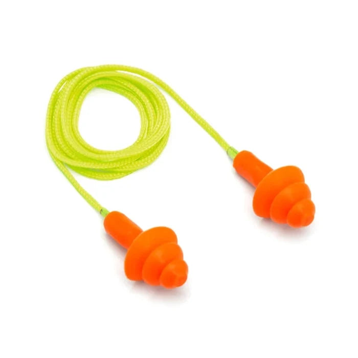 Pyramex Flexible Rubber Reusable Earplugs - 25 NRR - RP3001