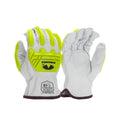 Pyramex® Hi-Vis - Impact Premium Goatskin Leather Driver Safety Gloves - GL3008CKB