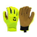 Pyramex® Hi-Vis Abrasion and Impact Resistant Leather Safety Gloves - GL202HT