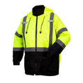 Pyramex Black Bottom Parka - Weatherproof Bomber Safety Jacket - ANSI Class 3 - RP31