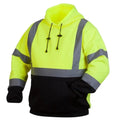 Pyramex® Hi Vis Black Bottom Pullover Safety Sweatshirt with Hood - ANSI Class 3 - RSSH32