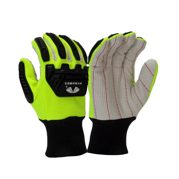 Pyramex Hi-Vis Cut Resistant ANSI Cut Level A2 Safety Gloves - GL808