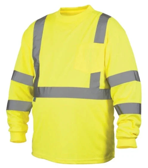 Pyramex Hi-Vis Lightweight Long Sleeve Safety T-Shirt Class 3 - RLTS31