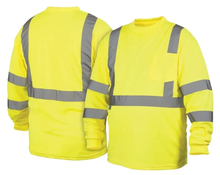Pyramex Hi-Vis Lightweight Long Sleeve Safety T-Shirt Class 3 - RLTS31