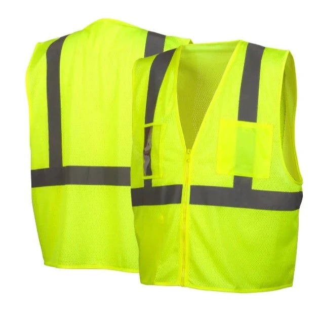 Pyramex® Hi Vis Lightweight Mesh Safety Vest with Pockets - Type R Class 2  - RVZ21CP
