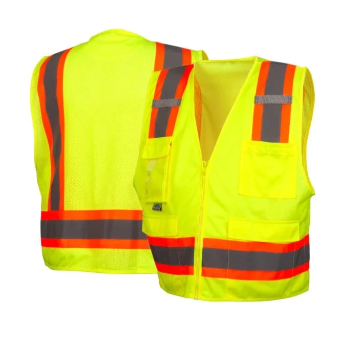 Pyramex® Hi Vis Lightweight Surveyor Safety Vest - RVZ24CP