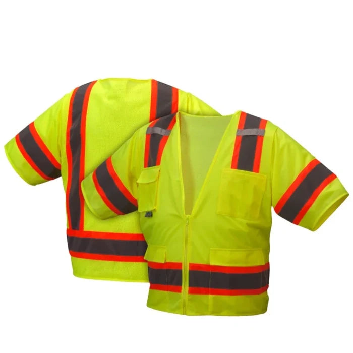 Pyramex Hi Vis Lightweight Two Tone Surveyor Safety Vest - Type R ANSI Class 3 - RVZ34