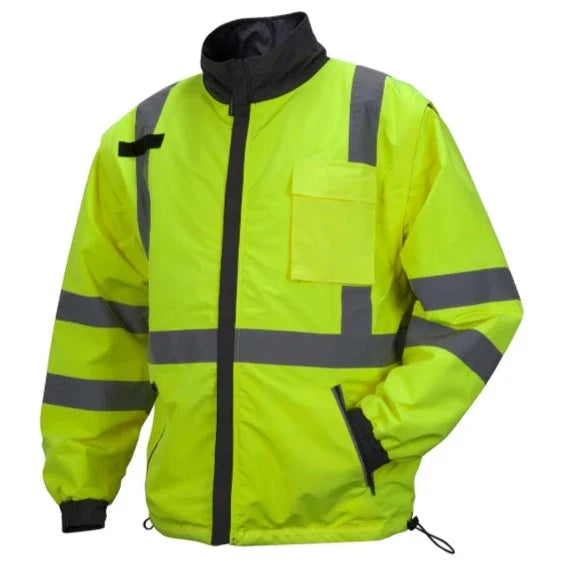 Pyramex Hi Vis Reversible Windbreaker Weatherproof 4 in 1 Bomber Safety Jacket - ANSI Class 3 - RJR34