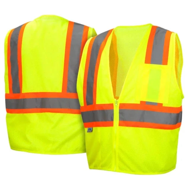 Pyramex® Hi Vis Self Extinguishing Two Tone Mesh Safety Vest - Class 2  - RVZ22SE