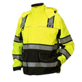 Pyramex Hi Vis Waterproof Zipper Closure - Detachable Hood - ANSI Class 3 Parka Safety Jacket - RPB38