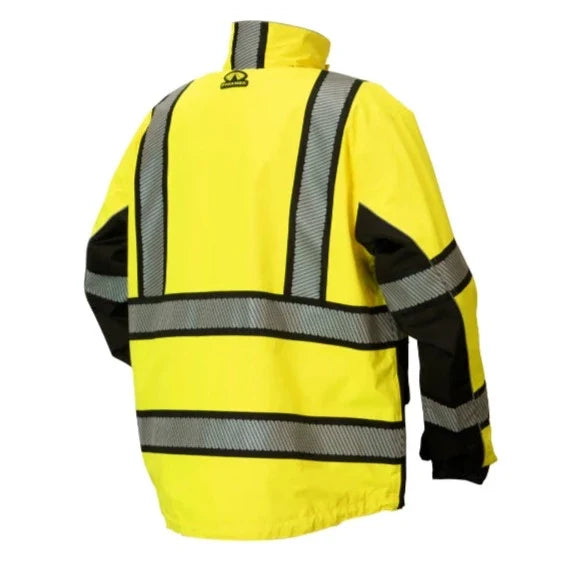 Pyramex Hi Vis Waterproof Zipper Closure - Detachable Hood - ANSI Class 3 Parka Safety Jacket - RPB38