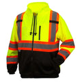 Pyramex Hi Vis Weatherproof Two-Tone Black Bottom Safety Sweatshirt - X-Back - ANSI Class 3 - RCSZH33