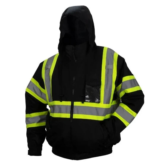 Pyramex Quilted Built - In Liner - Waterproof Bomber Safety Jacket ANSI Class 1 - RJ37