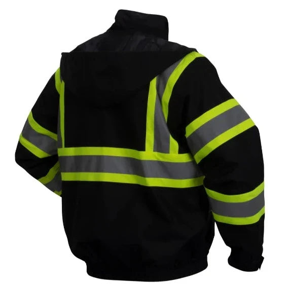 Pyramex Quilted Built - In Liner - Waterproof Bomber Safety Jacket ANSI Class 1 - RJ37