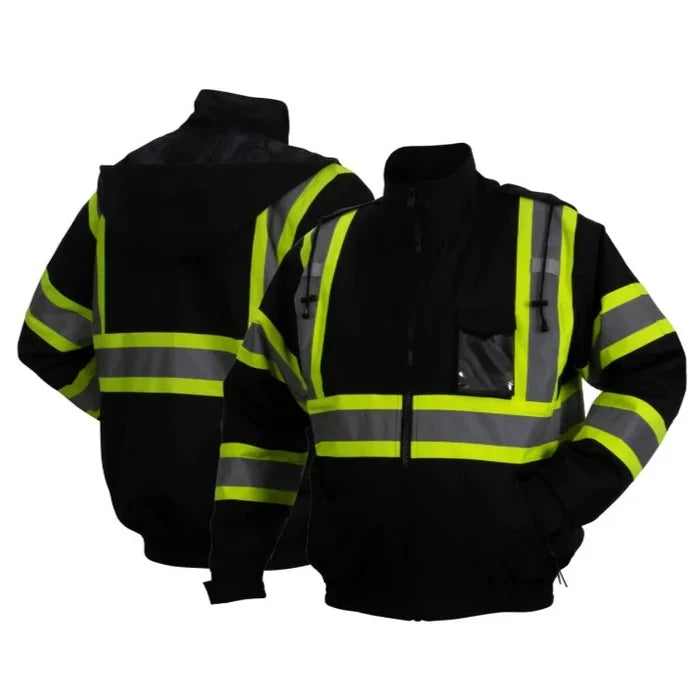 Pyramex Quilted Built - In Liner - Waterproof Bomber Safety Jacket ANSI Class 1 - RJ37