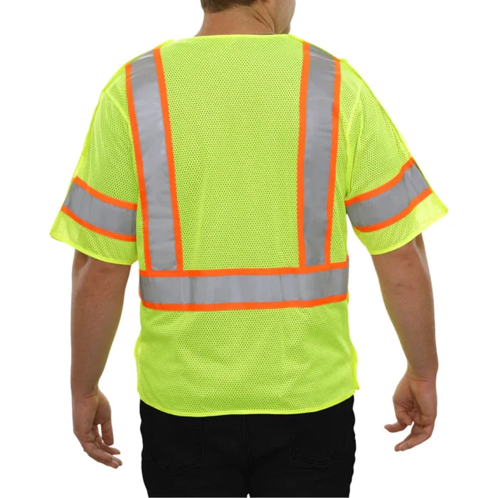 Reflective Apparel® Hi-Vis 5PT Breakaway Mesh Zip Safety Vest - ANSI Class 3 - 504ST