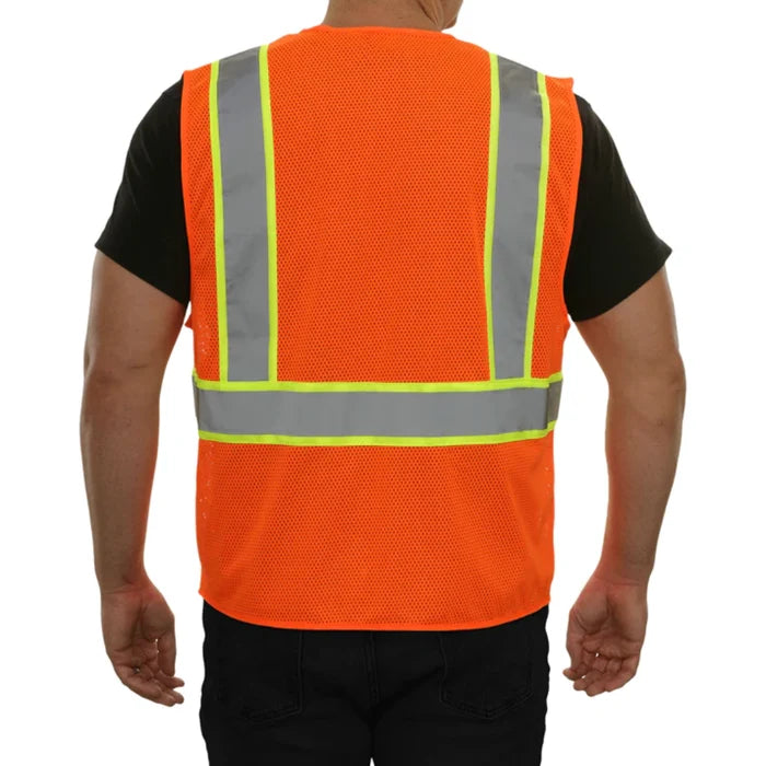 Reflective Apparel® Hi-Vis Economy Mesh Safety Zip Vest - ANSI Class 2 - 586ET