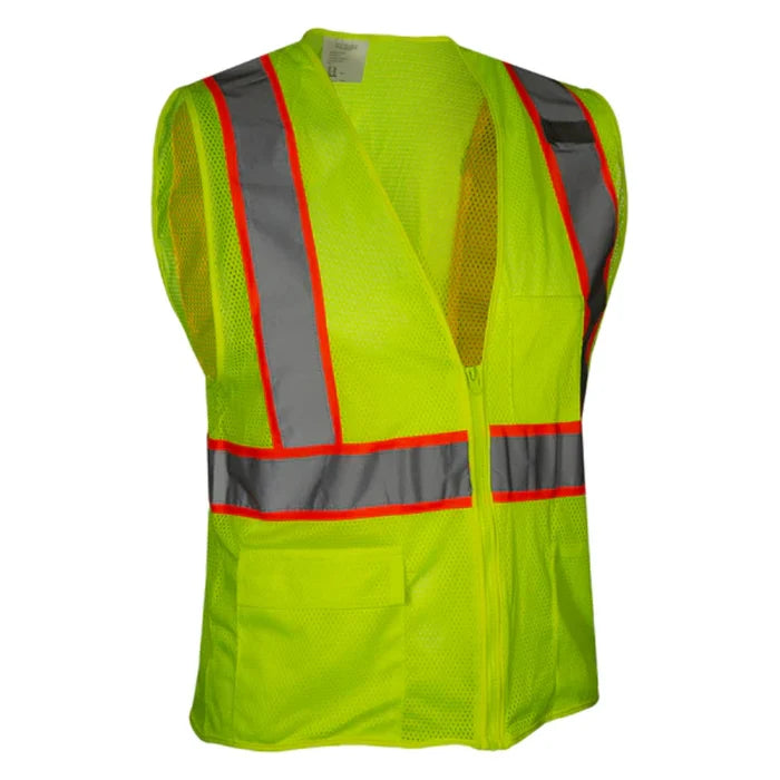Reflective Apparel® Hi-Vis Economy Mesh Safety Zip Vest - ANSI Class 2 - 586ET