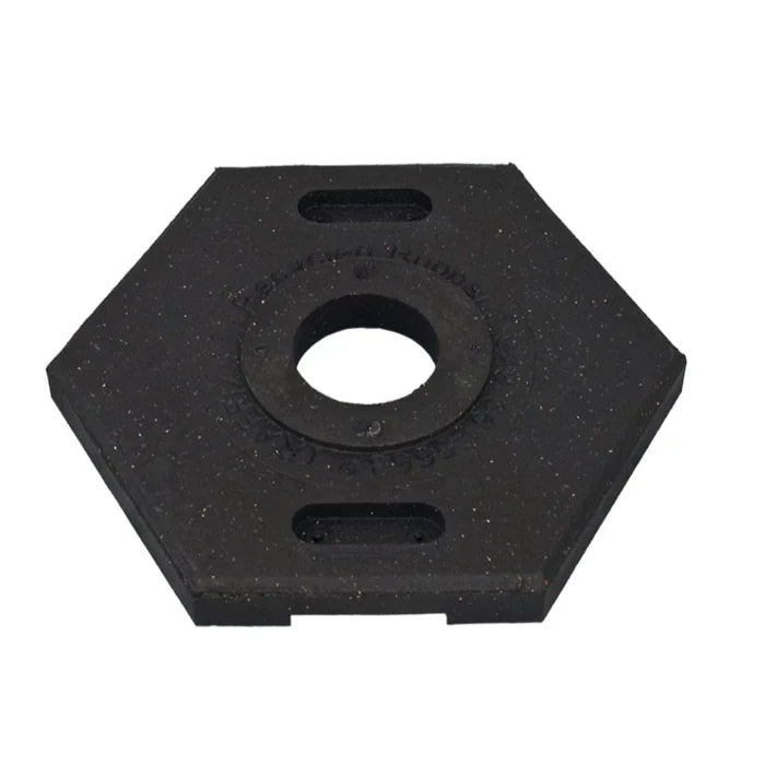 Rubber Delineator Base 18 Lbs Weight - Hexagonal - Recycled Rubber