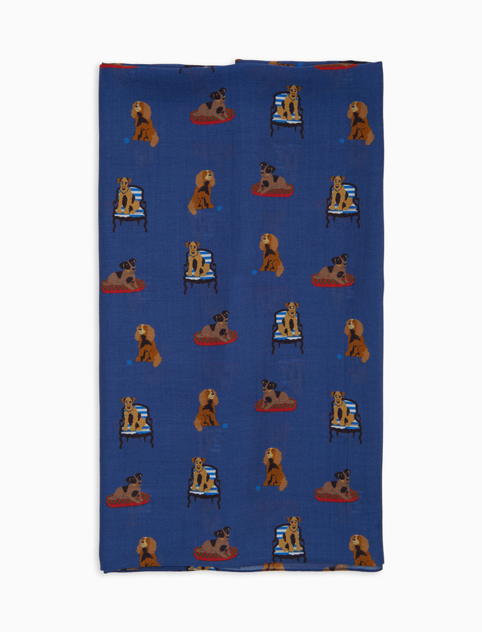 Sciapa leggera unisex blu fantasia cani - Gallo 1927 - Official Online Shop