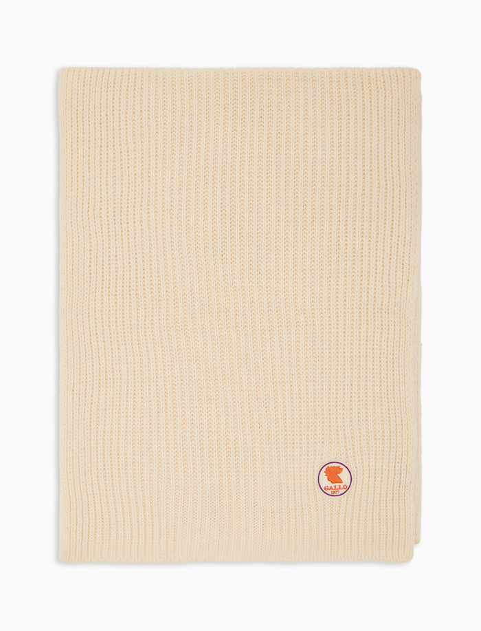 Sciarpa unisex bianco a coste tinta unita - Gallo 1927 - Official Online Shop