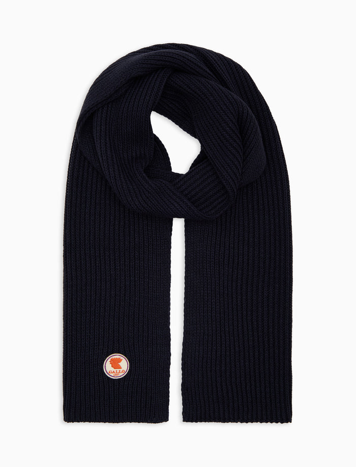 Sciarpa unisex blu a coste tinta unita - Gallo 1927 - Official Online Shop