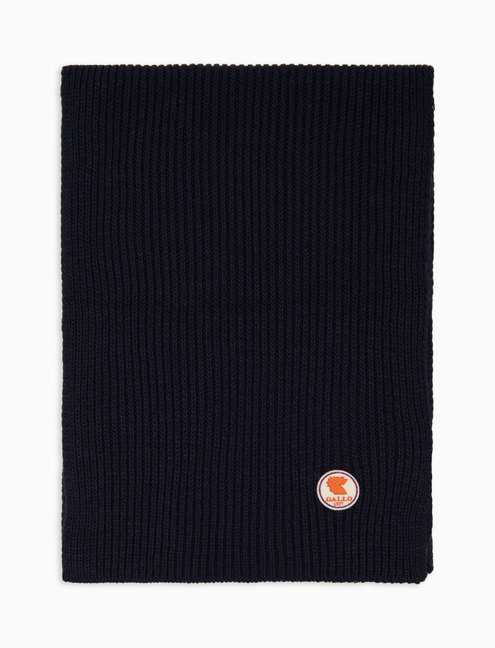 Sciarpa unisex blu a coste tinta unita - Gallo 1927 - Official Online Shop