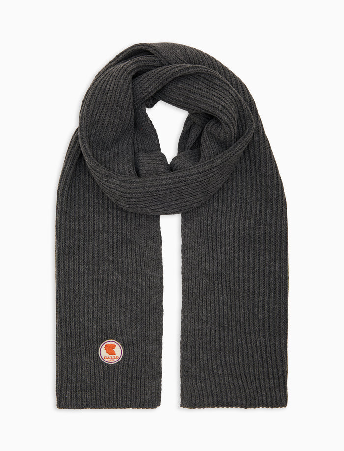 Sciarpa unisex grigio a coste tinta unita - Gallo 1927 - Official Online Shop