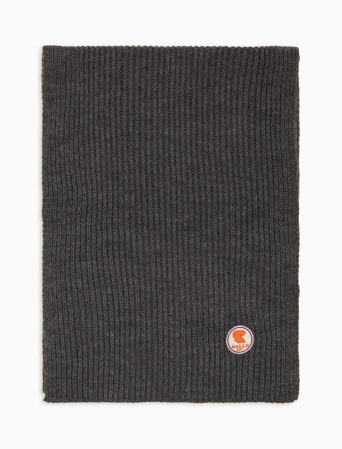 Sciarpa unisex grigio a coste tinta unita - Gallo 1927 - Official Online Shop