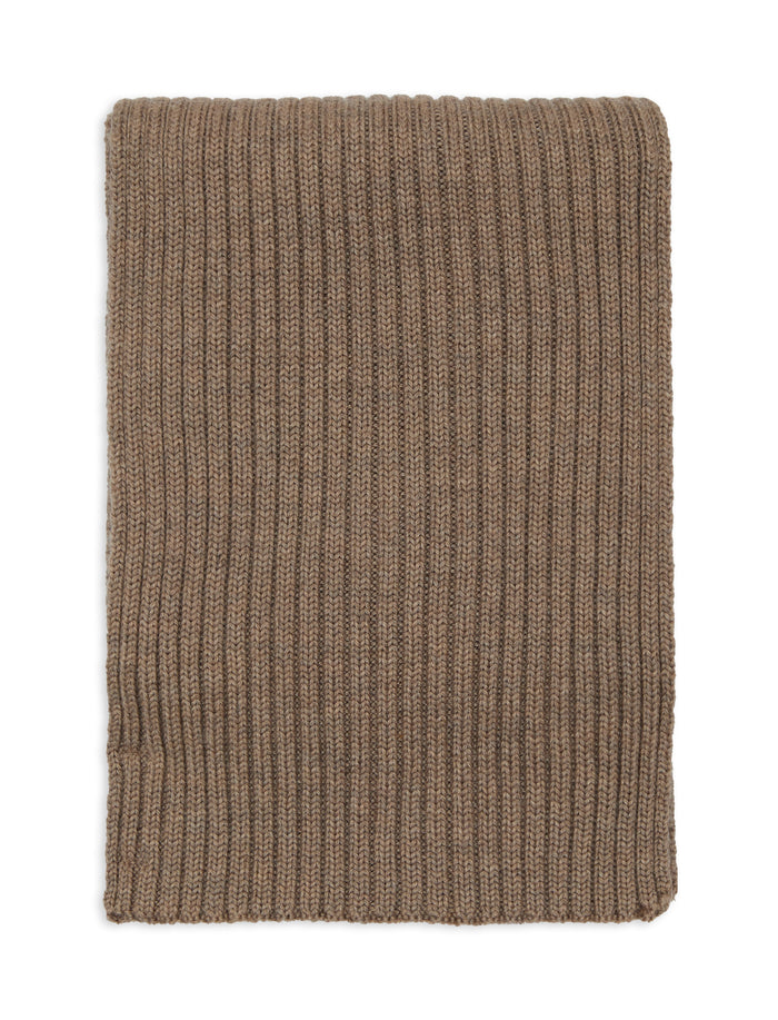 Sciarpa unisex lana, seta e cashmere beige a coste tinta unita - Gallo 1927 - Official Online Shop