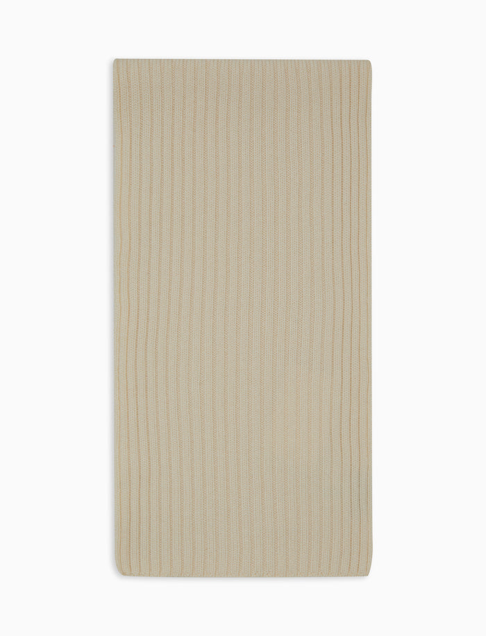 Sciarpa unisex lana, seta e cashmere bianco a coste tinta unita - Gallo 1927 - Official Online Shop