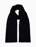 Sciarpa unisex lana, seta e cashmere blu a coste tinta unita - Gallo 1927 - Official Online Shop