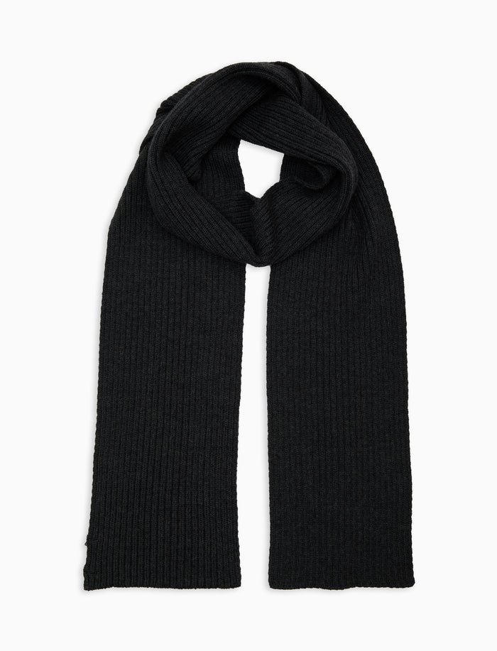 Sciarpa unisex lana, seta e cashmere grigio a coste tinta unita - Gallo 1927 - Official Online Shop