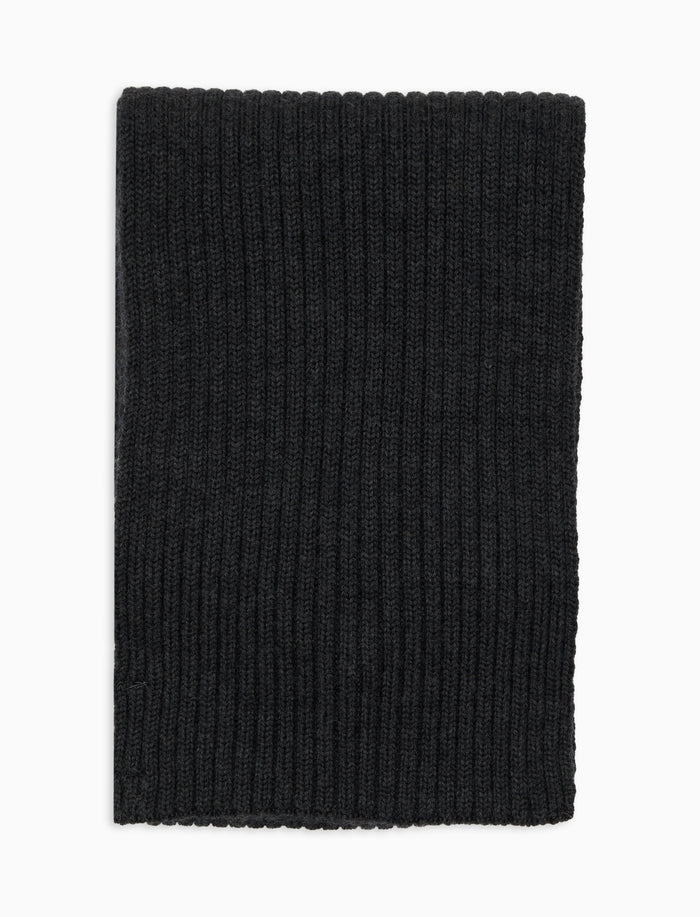 Sciarpa unisex lana, seta e cashmere grigio a coste tinta unita - Gallo 1927 - Official Online Shop