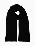 Sciarpa unisex lana, seta e cashmere nero a coste tinta unita - Gallo 1927 - Official Online Shop