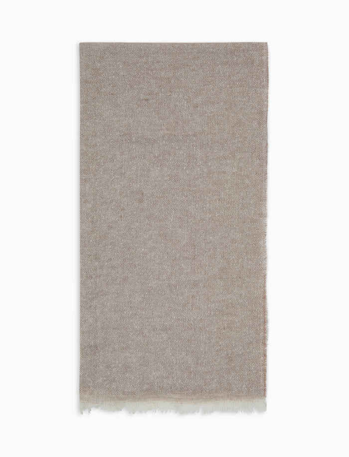 Sciarpa unisex seta e lino tinta unita beige - Gallo 1927 - Official Online Shop